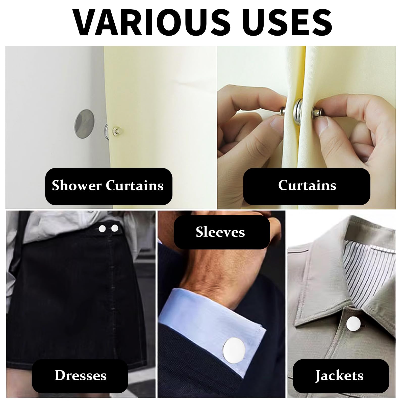 Curtain Magnets, Kaluofan 20Pairs Curtain Magnets Closure with 20Pairs Self-Adhesive Patch, Magnetic Curtain Clips Prevent Light Leaking for Home Bedroom Bathroom Office Draperies