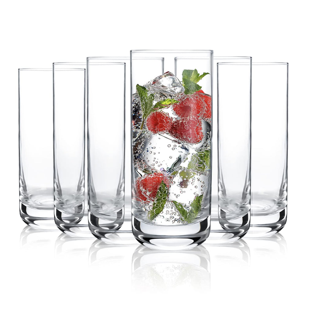 D.M DESIGN·MASTER [6 Pack,13.5 OZ] -Premium Highball Glasses, Heavy Base Tall Bar Glass, Drinking Glasses for Water, Juice, Beer, and Cocktail.