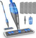 Spray Mops for Cleaning Floors: Papclean Floor Mop for Wet Dry Household - 4 Microfiber Pads 635ML Refillable Bottle for Hardwood Laminate Vinyl Apartment Kitchen Bathroom Cleaning