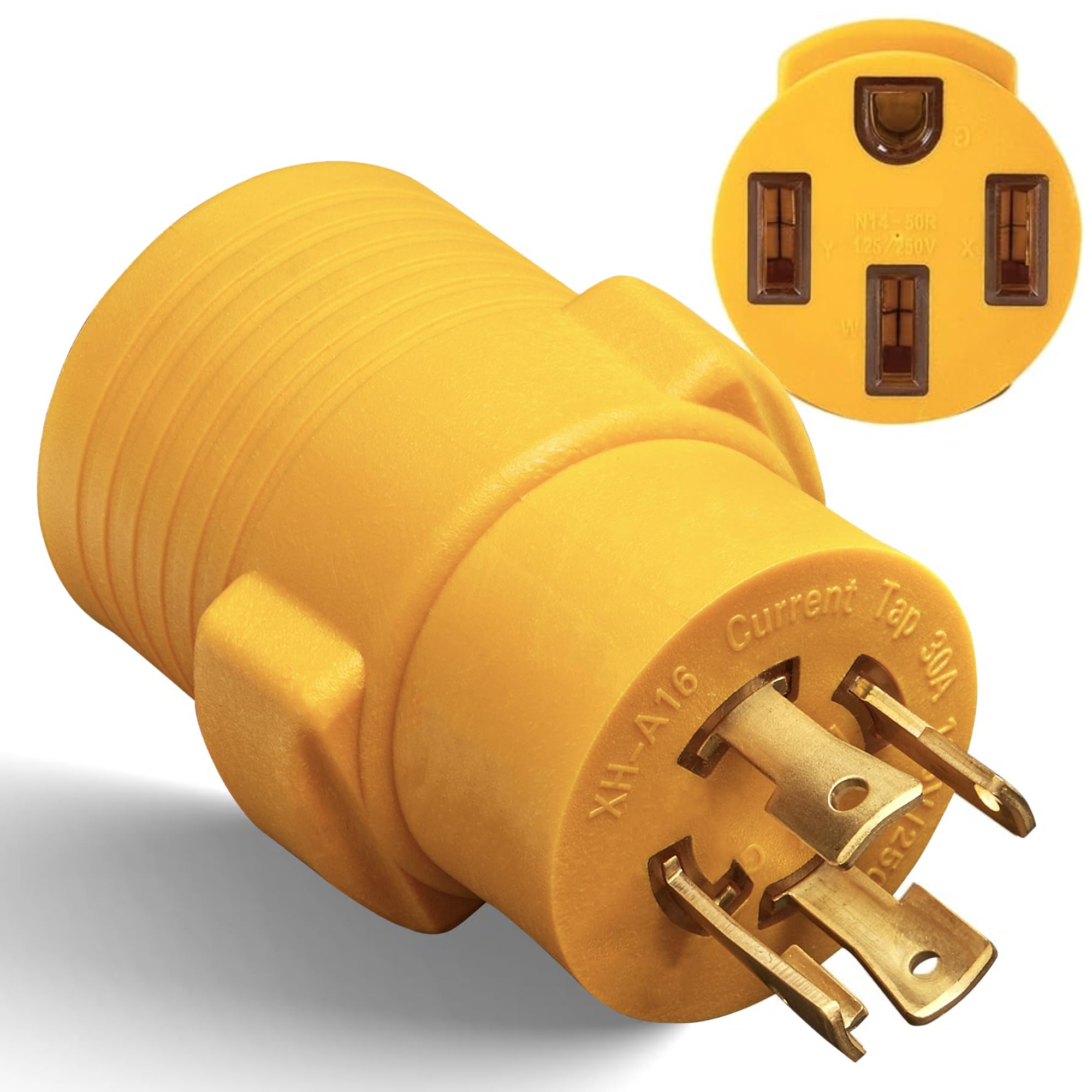 MECMO NEMA L14-30P to 14-50R RV Generator Adapter, 30 Amp to 50 Amp Twist Locking Generator 4 Prong Male Plug to 4 Prong RV Female, Heavy Duty for RV Trailer Camper Generator EV Tesla Level 2 Charging