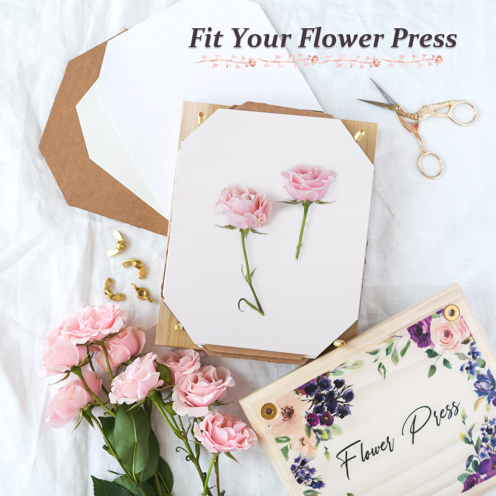 Aboofx 20 Sheets Blotting Paper for Flower Press, Large 21 x 30 cm, A4 Highly Absorbent and Reusable Blotting Paper for Flower Press, Herbarium, Craft Paper, Paper Sheets, Craft Supplies
