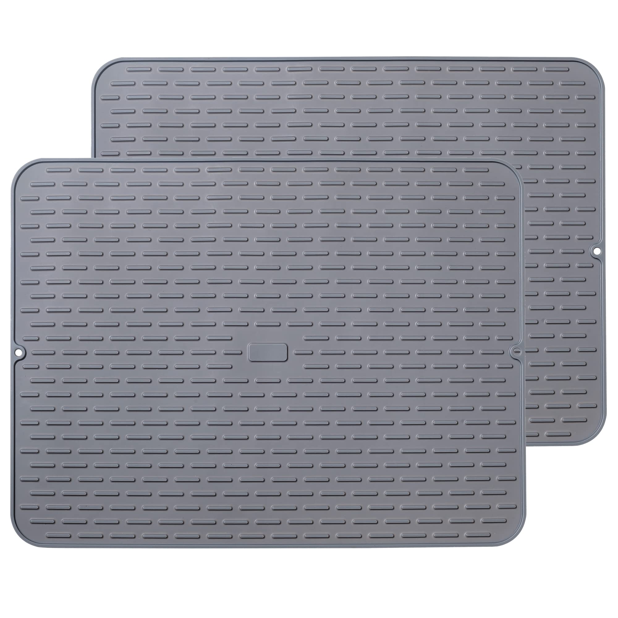 To encounter Silicone Dish Drying Mat - Extral Large 24" x 18" - Set of 2 Flexible Rubber Drying Mat, Heat Resistant Silicone Trivet, Countertop Mat, Dish Draining Mat, Sink Mat