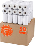 MUNBYN Thermal Paper Roll 2-1/4" x 50' ft, 50 Rolls BPA Free Receipt Paper, 2.25 x 50 ft Thermal Printer Paper Fits 58mm Mini Thermal POS Printer & Square Terminal Credit Card Machines
