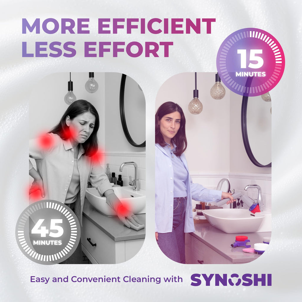 Synoshi PRO Cone Brush Heads Set (2 Units) for Electric Spin Scrubber Bathroom & Shower Cleaning Brush Universal Cleaning for Kitchen, Floors