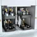 DEKAVA Under Sink Organizer 2 Pack, Bathroom Organizers, 2 Tier Sliding Cabinet Basket Organizer Drawer, Multi-Purpose Bath Collection Baskets for Bathroom (Black)
