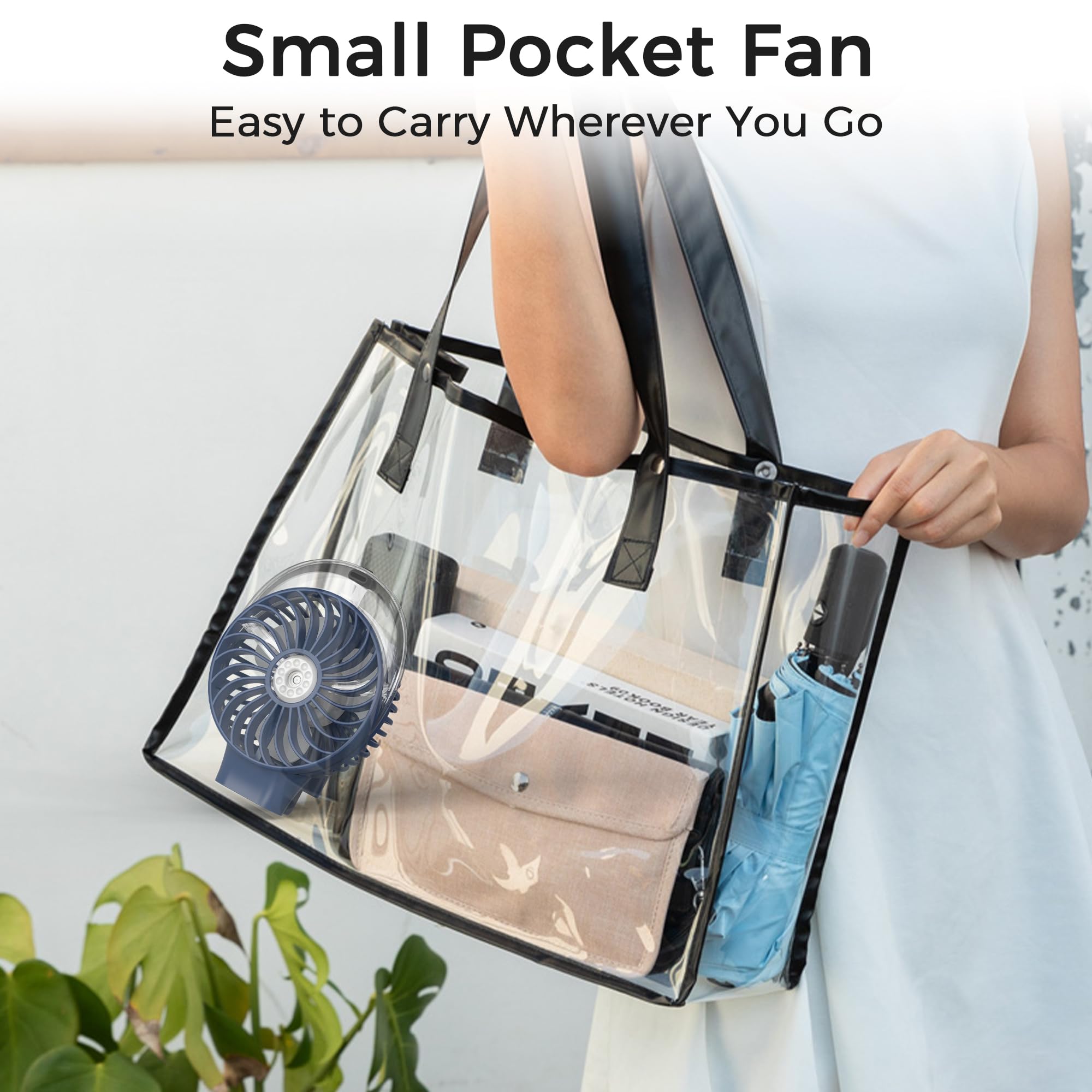 COMLIFE Portable Handheld Misting Fan, 3000mAh Rechargeable Battery Operated Spray Water Mist Fan, Foldable Mini Personal Fan for Travel, Makeup, Home, Office, Camping, Outdoors (BLUE)