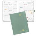 POPRUN 2026-2027 Academic Planner, 6.5" x 8.75", Weekly and Monthly Calendar, July 2026 to June 2027, Hardcover Appointment Book with Verital Layout, Hourly Time Slots, Monthly Tabs - Midnight Green