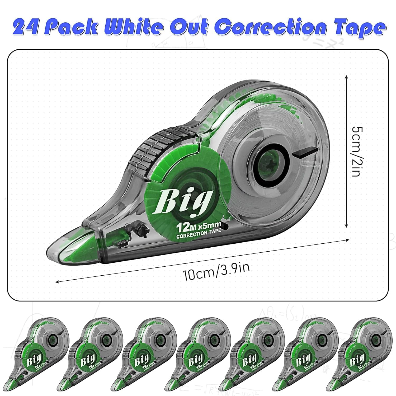 Correction Tape, 24 Pack White Out Correct Tapes, 39 Feet Each Wipe Out Easy Fast Eraser Correct Tape Roller for Students School Office