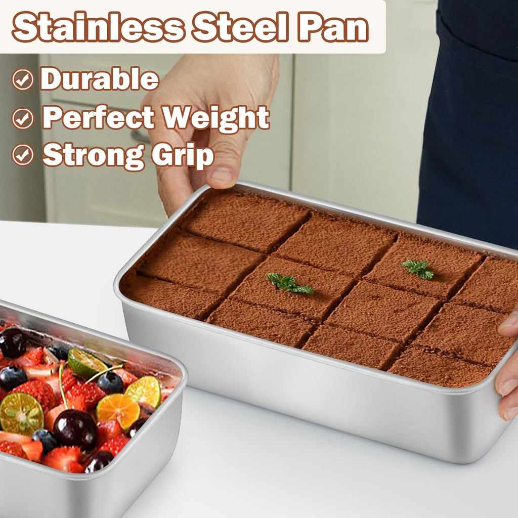 LIANYU 4 Pack Loaf Pans for Baking, 9x5 Inch Stainless Steel Bread Pan, Meatloaf Baking Tin for Homemade Banana Bread, Dishwasher Safe