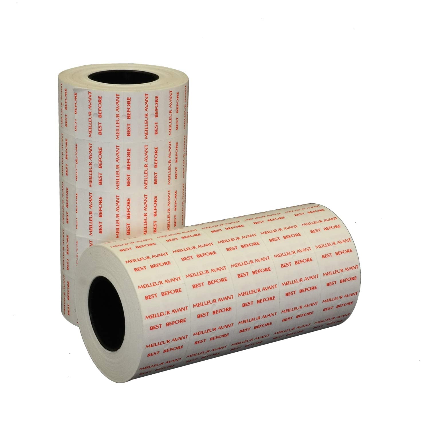 MoTEX 5500 Pricing sticker labels (Best Before/Meilleur Avant - Red) with ink roller - Required Date labelling and Expiration labels for products and Perishable Goods