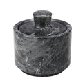 Flexzion Marble Salt Cellar with Lid, Multi-Purpose Marble Container for Salt, Pepper, Paprika and Powdered Herbs, Salt Containers for Countertop, Box for Jewelry, Watches & Accessories (Black)