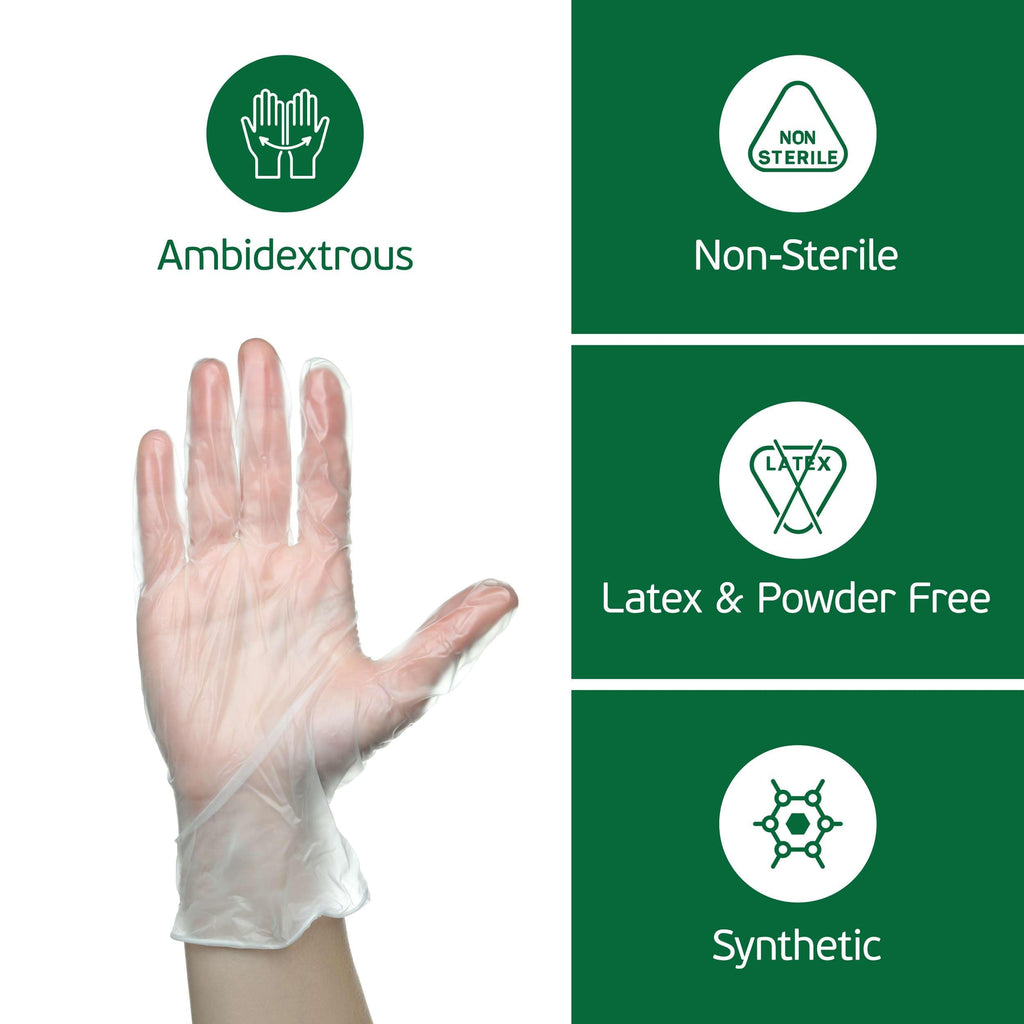 TenderGentle Vinyl Disposable Gloves for Cooking and Food Prep - 100 Clear Large Latex Free Disposable Gloves - Food Safe Gloves for BBQ, Cooking, Food Prep, Cleaning, and More - Guantes Desechables