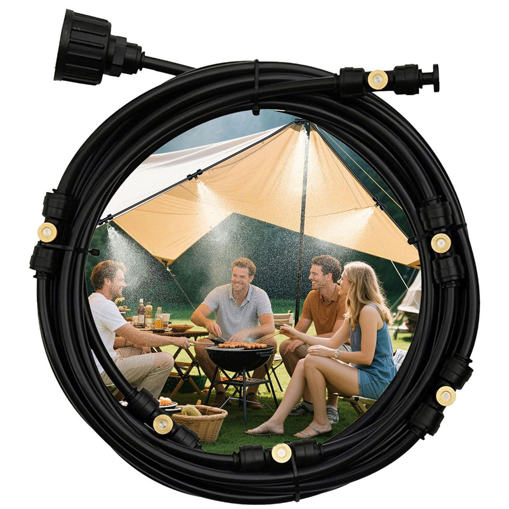 LASTOOLS Misters for Outside Patio, 19FT(6M) Misting Line+6 Mist Nozzles, Outdoor Misting Cooling System for Patio Backyard Garden Greenhouse