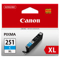 Canon CLI-251XL CYAN Compatible to iP7220,iX6820,MG5420,MG5520/MG6420,MG5620/MG6620,MX922/MX722,iP8720,MG6320,MG7120,MG7520 Printers