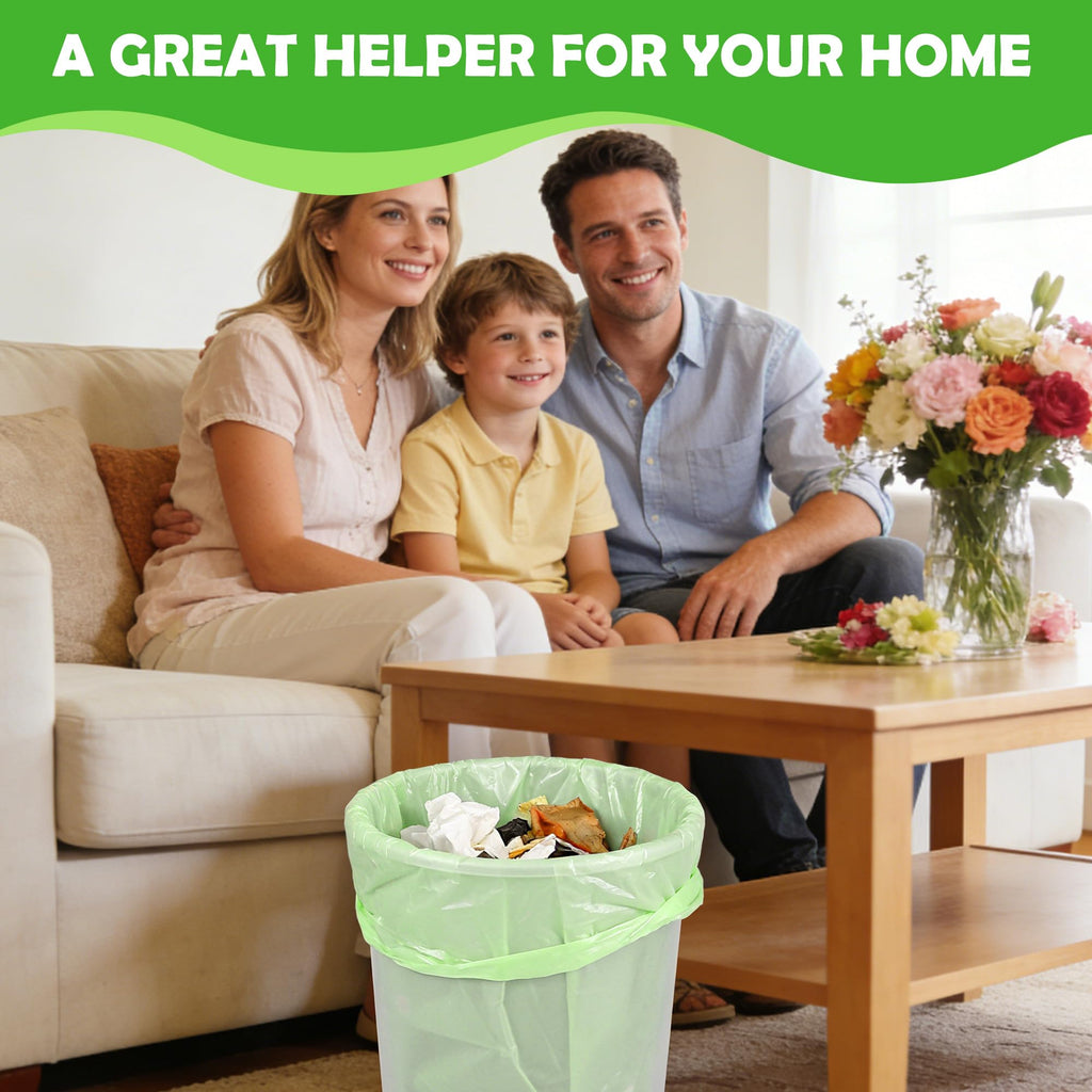 4-6 Gallon Biodegradable Garbage Bags - Thicken Bathroom Small Compost Bags with Tear & Leak Resistant, Unscented Wastebasket Liners Recycling Trash Bags for Kitchen,Bathroom,Office, Home, 200 Counts