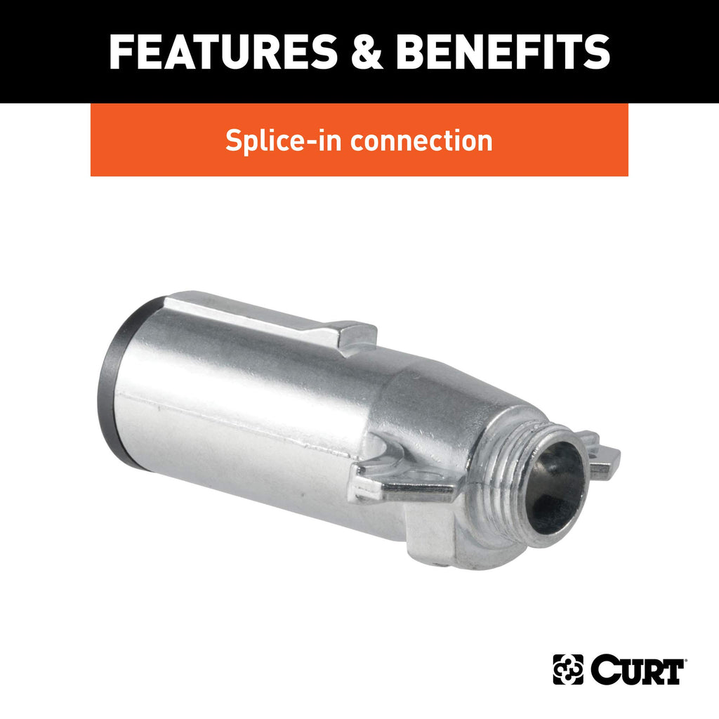 Curt Manufacturing 58180 7-Pole Die Cast Connector Trailer End With Spring
