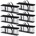 Fasmov 6 Pack DVD Storage Bags, Black, PVC & Polyester, Holds 240 DVDs (40 Each), Water Resistant, Easy Access, Reusable, 22" x 8.375" x 6.25" (L x W x H), Indoor Use, Media Storage