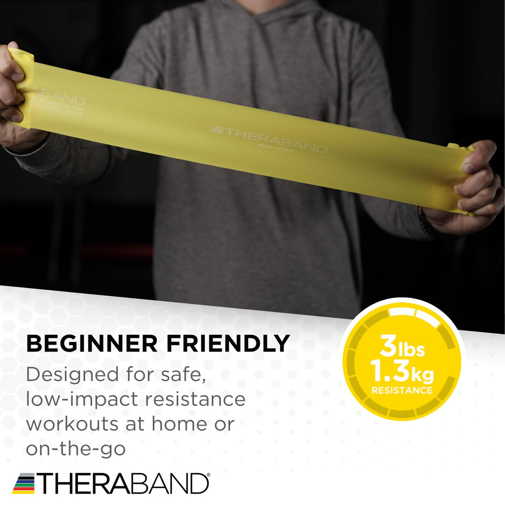 TheraBand Resistance Bands Set, Non-Latex Elastic Band for Upper/Lower Body Exercise, Strength Training Without Weights