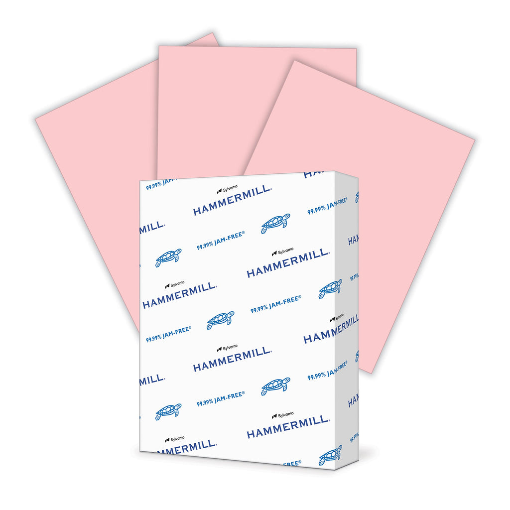 Hammermill Colored Paper, 24 lb Pink Printer Paper, 8.5 x 11 - 1 Ream (500 Sheets) - Made in the USA, Pastel Paper
