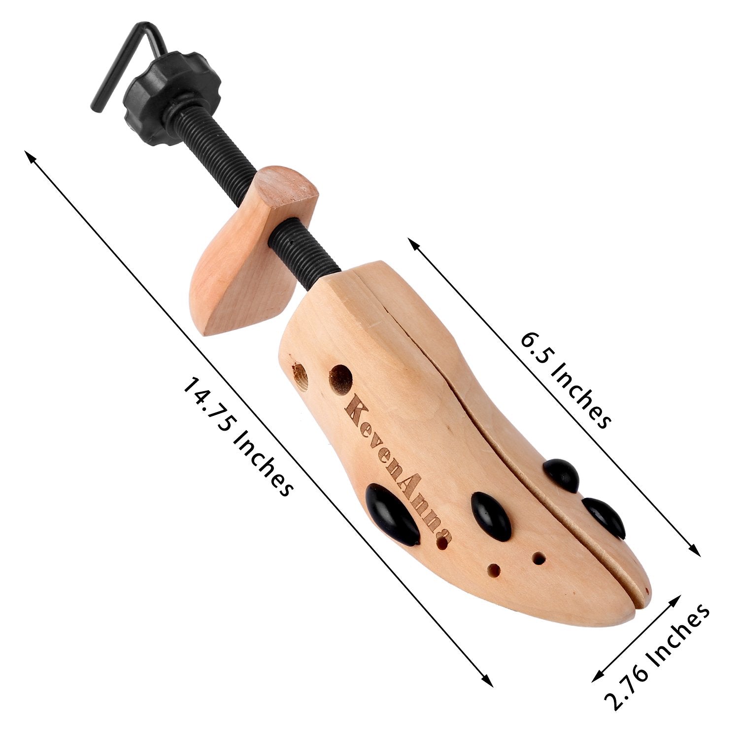 KevenAnna Pair of Premium Professional 4-way Wooden Shoe Trees, Wooden Shoe Stretcher for Men or Women (Medium)