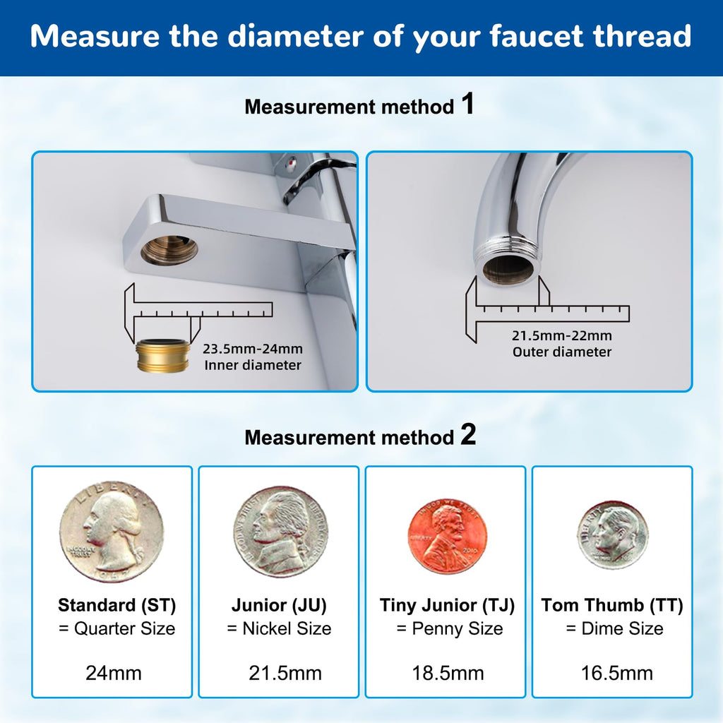 Hibbent 360° Swivel Kitchen Faucet Aerator - Solid Brass Dual Spray Mode, Bubble/Strong Spray with 1.8 GPM Flow Rate, Universal Fit for Standard 15/16" Female Thread & 55/64" Male Thread, Chrome