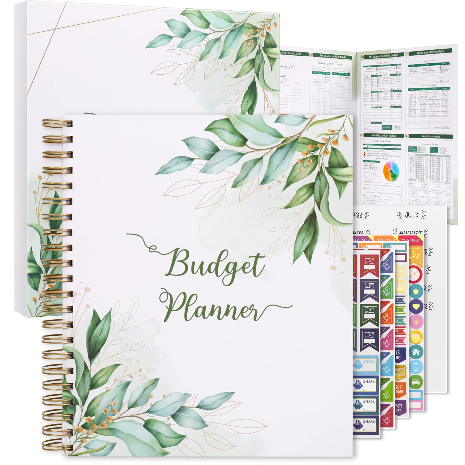 SOLIGT 8.5 x 11 inches Large Budget Planner and Monthly Bill Organizer – Premium Hardcover Budget Book with 12 Pockets – Monthly Budget Planner for Savings, Debt, Expense Tracking – Budget Tracker with Stickers