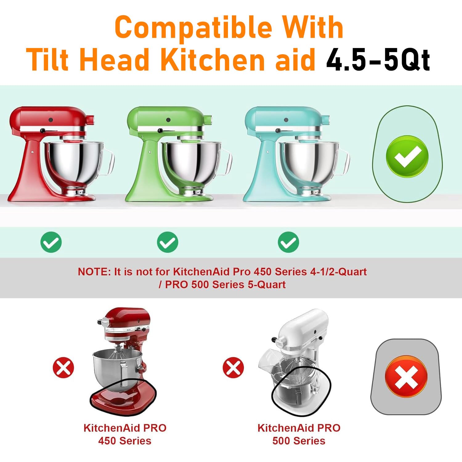Vikarland Bamboo Mixer Slider for KitchenAid 4.5-5 Qt Tilt Head Stand Mixer Moving Tray Slide Mat for KitchenAid Artist Stand Mixer Attachments Sliding Tray