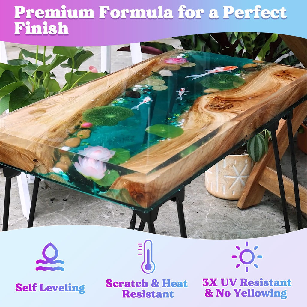 LET'S RESIN Casting Epoxy Resin Kit, 1L(34oz) Crystal Clear & Bubble Free Epoxy Resin and Hardener, High Gloss Resin Kit for DIY Art, Mould Casting, Wood, Jewellery Making, Coasters, Table Top