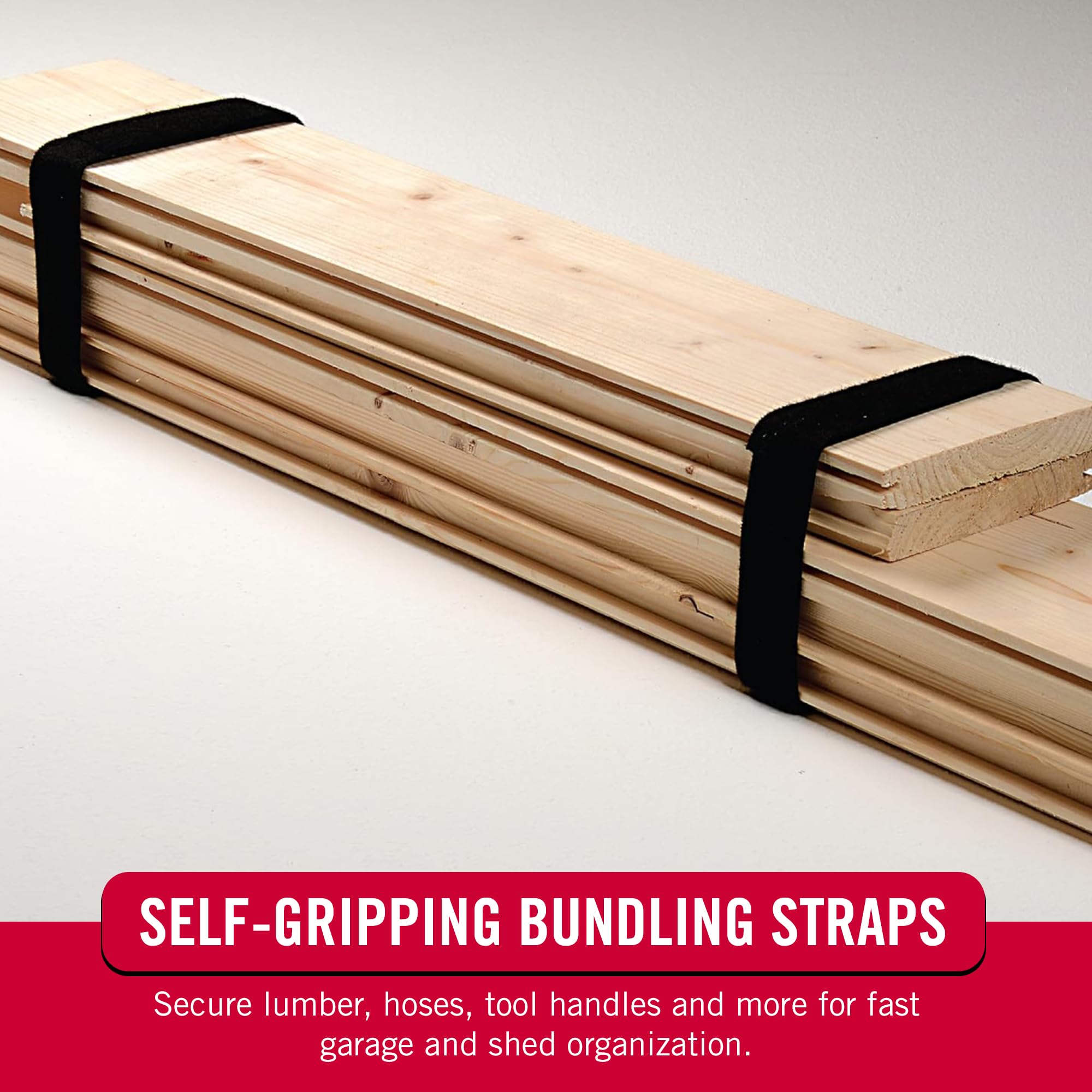 Velcro Brand Cut to Length Straps Heavy Duty | 45 Ft x 3/4 in | ONE-WRAP Self-Gripping Double Sided Roll | Bundling Ties Fasten to Themselves for Secure Hold, VEL-30834-AMS, Black