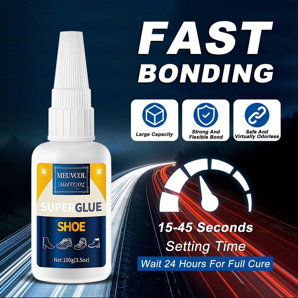 Super Glue for Shoe - 100g Instant Shoe Repair Adhesive for Soles, Insole, Boots & Leather, Waterproof Clear Glue for Sneakers, Heels, Tennis Shoes