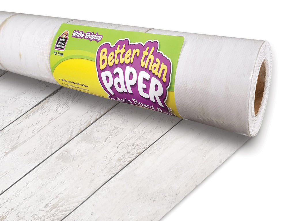 Teacher Created Resources White Shiplap Better Than Paper Bulletin Board Roll (TCR7777498)