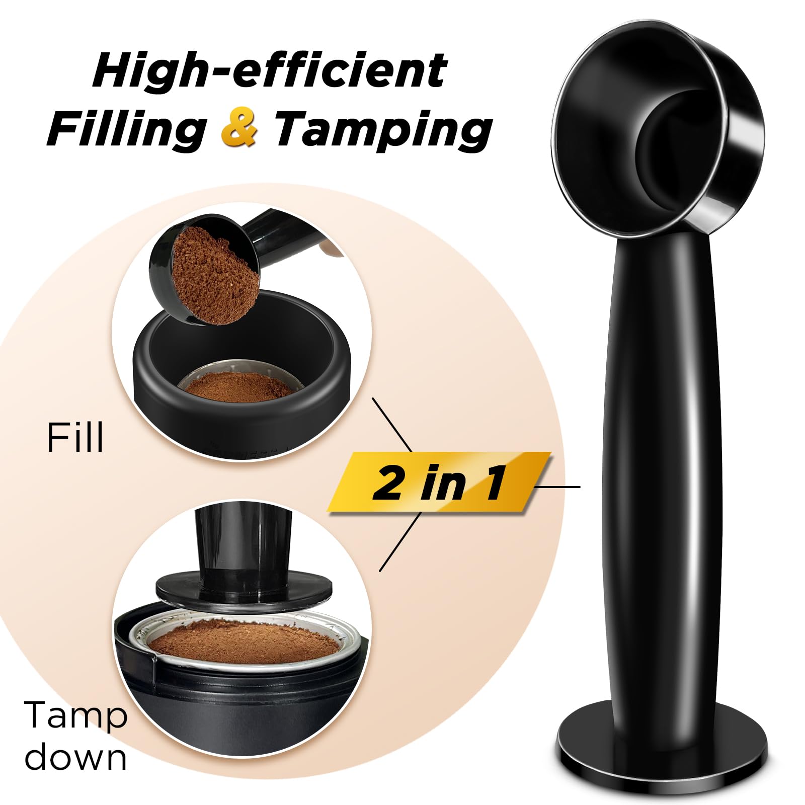CAPMESSO Reusable Vertuo Pod Refill Kit, 2024 Newest Design for Faster Seal Reusable Nespresso Vertuo Pods with Fill & Press Brush,100pcs Aluminum Foil Lids for Refillable Nespresso Pods Vertuo