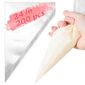 24 Inch Extra Large Piping Bags, 200 PCS Clear Disposable Icing Bags, Thickened Non-Slip and Anti-Burst Pastry Bags for Baking and Decorating Desserts Cakes Cookie