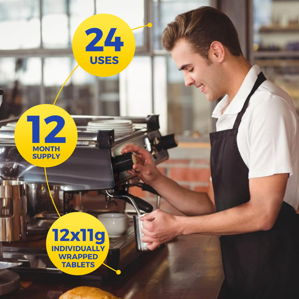 Coffee Machine Descaler Cleaner Tablets 24-Pack | For Keurig, Breville, De Longhi, Miele, Ninja, Braun | Clean & Descale Coffee Pot & Espresso Maker -Cleaning & Descaling Solution Tabs