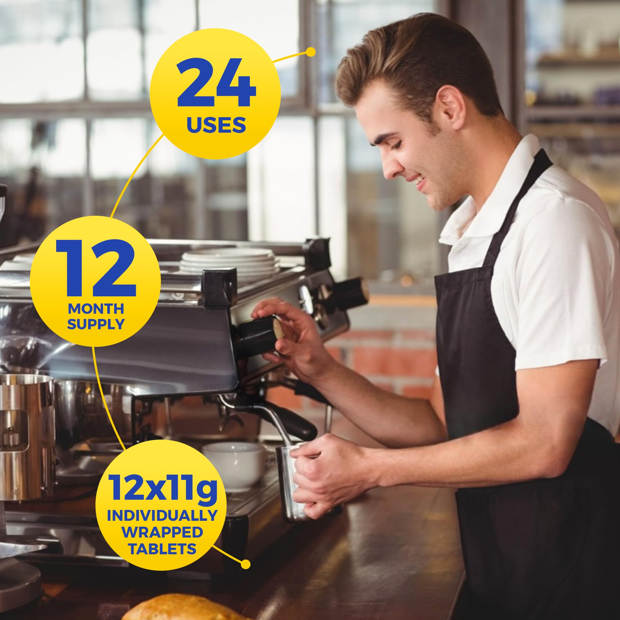 Coffee Machine Descaler Cleaner Tablets 24-Pack | For Keurig, Breville, De Longhi, Miele, Ninja, Braun | Clean & Descale Coffee Pot & Espresso Maker -Cleaning & Descaling Solution Tabs