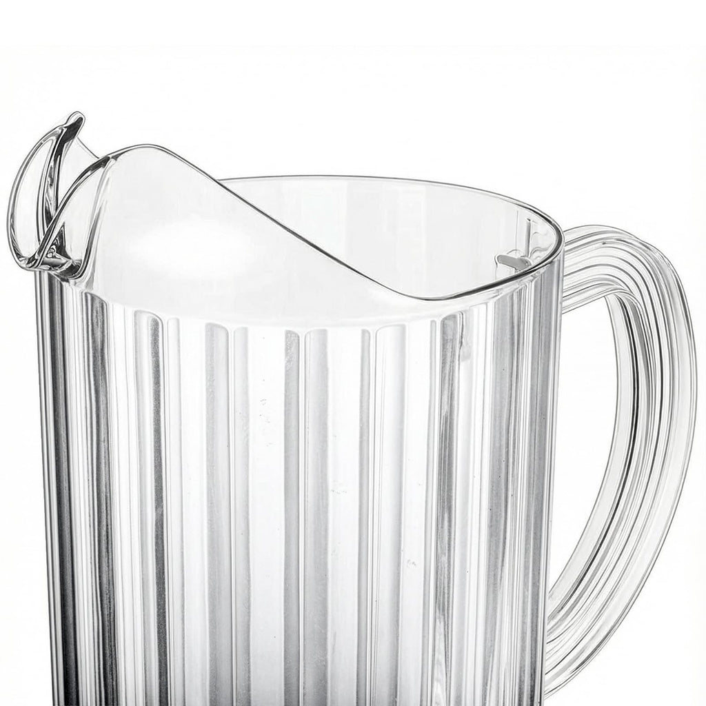 Cedilis Set of 2 Plastic Pitcher, Clear Beer Pitcher with Spout, 60 and 47 Ounce Durable Restaurant Pitcher, Water Carafe Jug for Parties, Beverage Pitcher for Soda, Lemonade, Juice, or Sangria