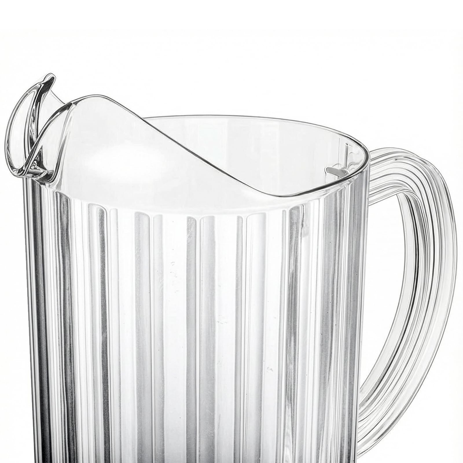 Cedilis Set of 2 Plastic Pitcher, Clear Beer Pitcher with Spout, 60 and 47 Ounce Durable Restaurant Pitcher, Water Carafe Jug for Parties, Beverage Pitcher for Soda, Lemonade, Juice, or Sangria