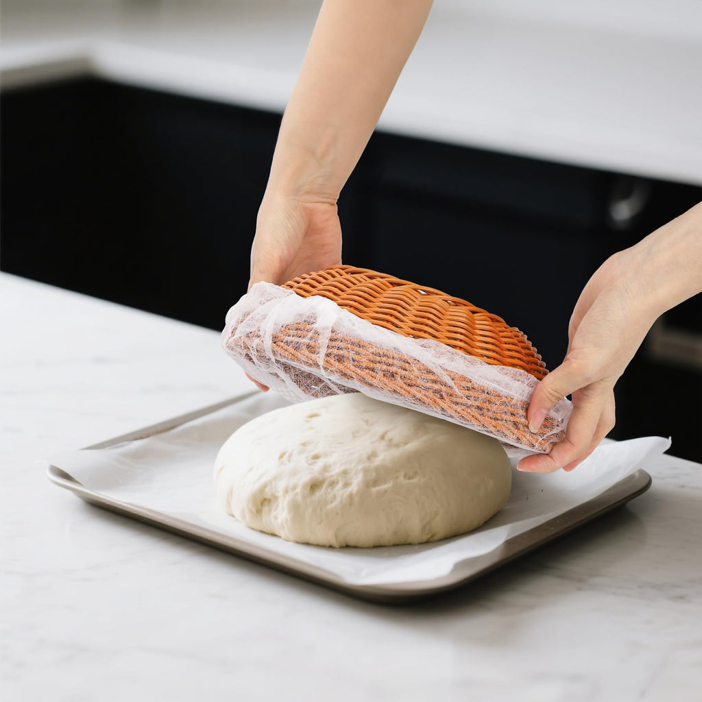 Suwimut 500 Pack Disposable Banneton Liner Bread Proofing Basket Covers, Non-Stick Bread Bowl Liners for Sourdough, Rising Dough, Elastic Baking Cloth Prevents Dough from Sticking to Basket