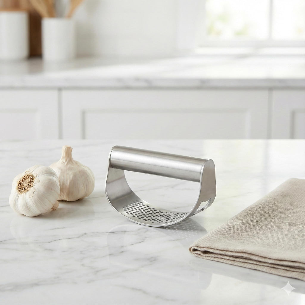 Stainless Steel Garlic Press - Plastic Free