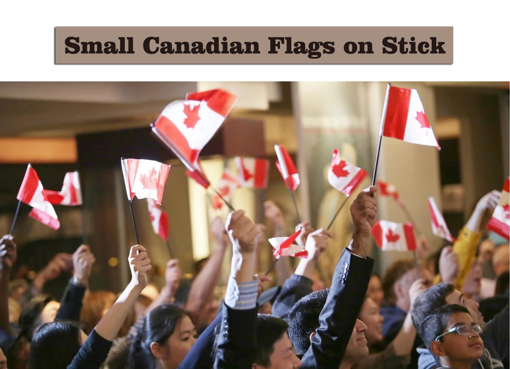 LOT OF 50-Small Canadian Flags on Stick 4x6 in,Canada Day Outdoor Decor Small Mini Flags Hand Held Stick Flags Spear Top For Outside Patriotic Holiday Yard Patio Parade Marker