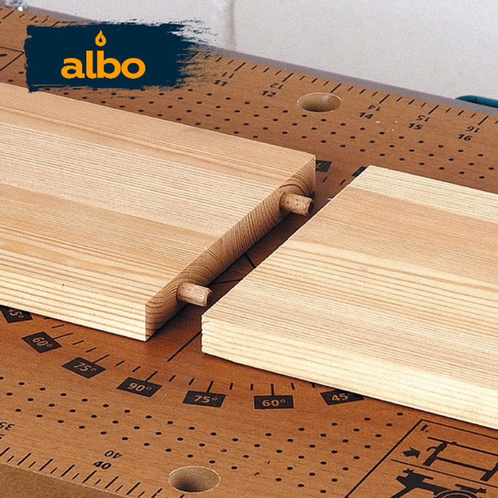 ALBO Wooden Dowel Pins 1/4 + 5/16 + 3/8 inch Fluted Wood Dowels Rods 500 Pack Hardwood Crafts Dowel Pegs