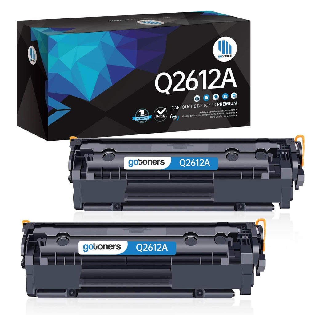 Gotoners 2PK Compatible Q2612A Toner Cartridge HP 12A for HP LaserJet 1012 1018 1020 3050 3015 1010 1022 3030 3052 3055 3020 1022N 1022NW M1005 MFP M1319