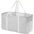 Lifewit 1 Pack Extra Large Grocery Bags, Standing Reusable shopping bags, Foldable Utility Heavy Duty Tote Bags, with Metal Wire Frame and Handles, for Storage, Picnics, Beach, Car, Camping, Grey