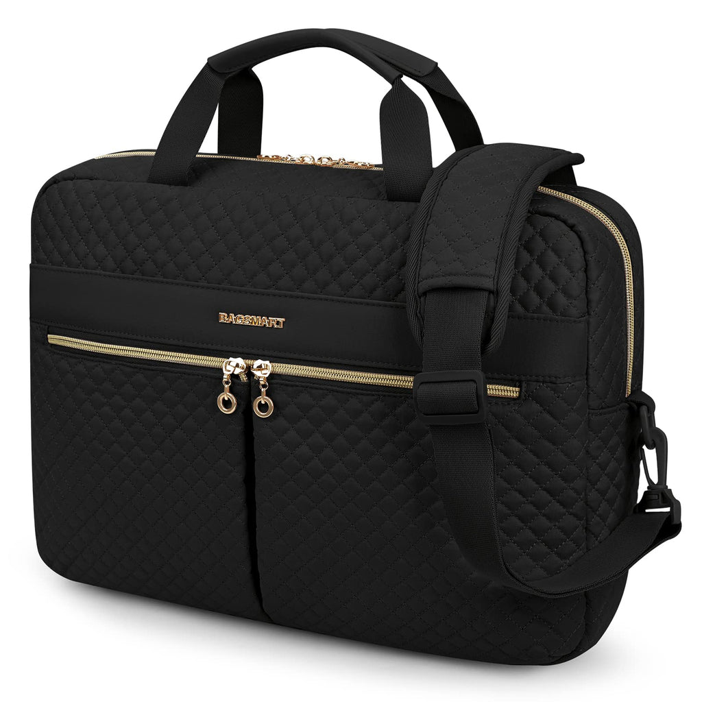 BAGSMART Laptop Bag 15.6 Inch Briefcase for Women Large Laptop Case Computer Bag Office Travel Business, Black