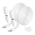 Itramax Flat USB Extension Cable White 6M 2Pack,USB Extender Wire Long Power Cord for WYZE Cam V4 V3 V2,OG,Ring,Google Nest,Blink Mini,XT,WYZE Camera Extension Cable Outdoor Indoor Weatherproof