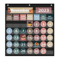 Boczif Monthly Calendar Pocket Chart for Classroom with 88 Cards, Printed Days of The Week and Reusable, Learning for Home or Kindergarten, Teacher Must Have Supplies That Fits Any School Décor