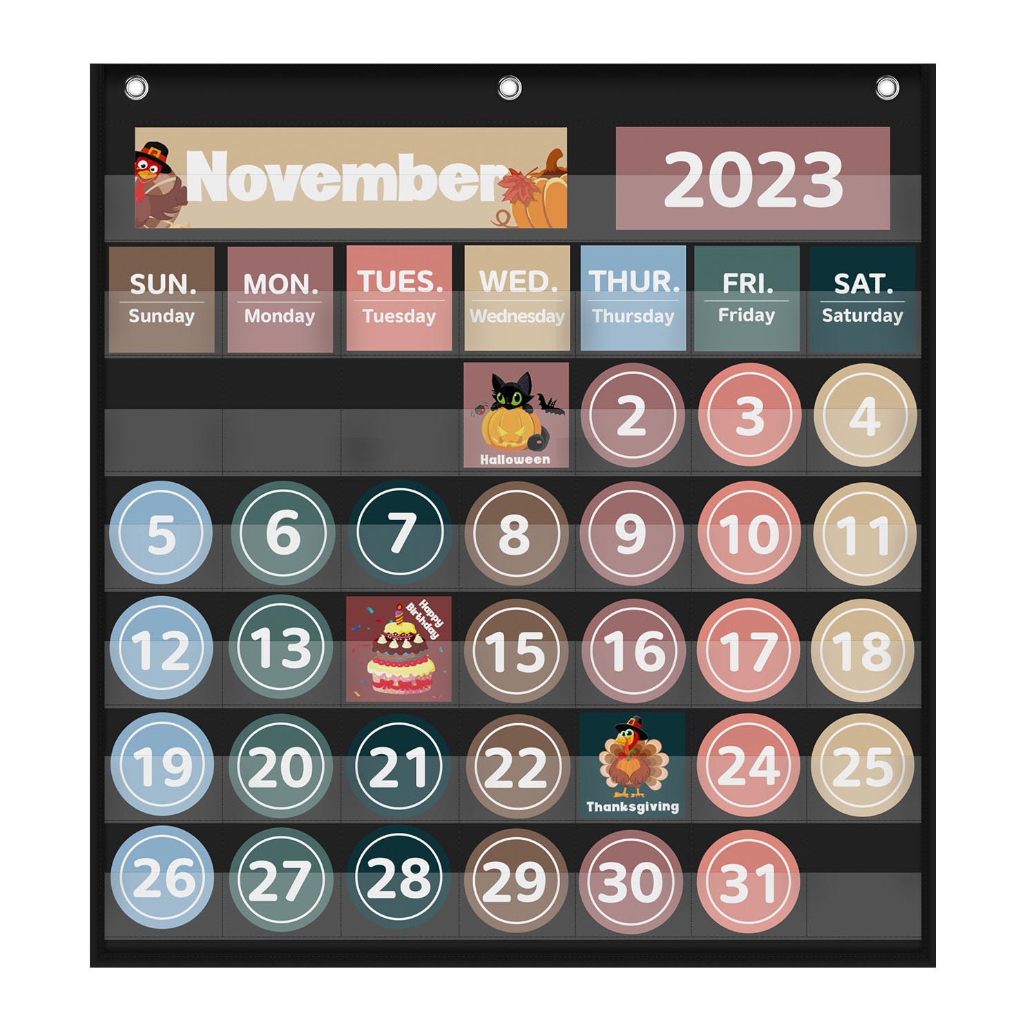 Boczif Monthly Calendar Pocket Chart for Classroom with 88 Cards, Printed Days of The Week and Reusable, Learning for Home or Kindergarten, Teacher Must Have Supplies That Fits Any School Décor