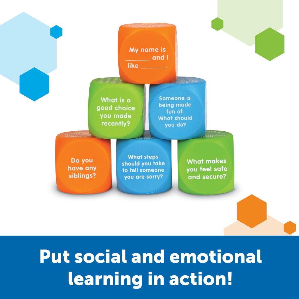 Learning Resources Let's Talk! Cubes, Conversation Cubes, SEL & Autism Therapy