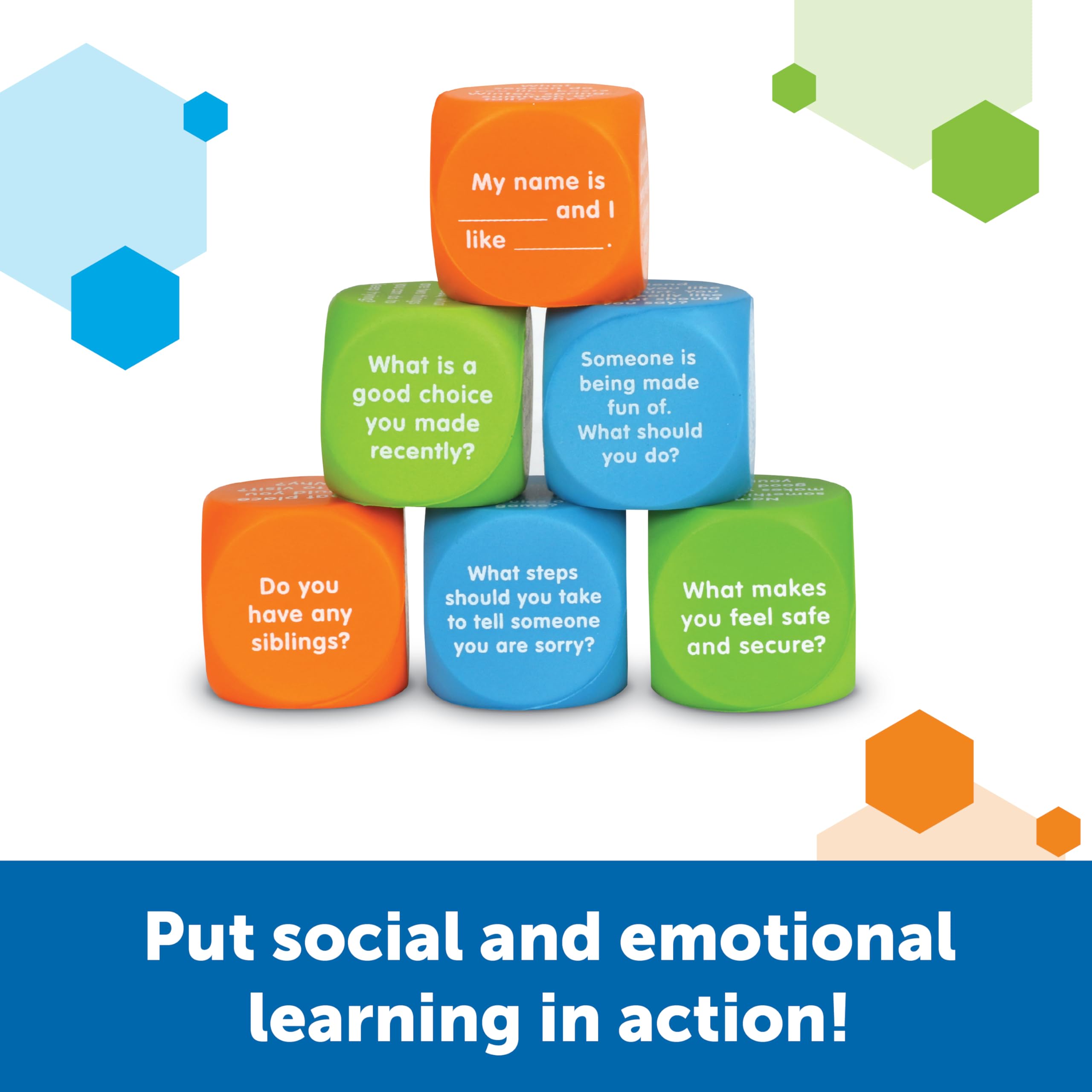 Learning Resources Let's Talk! Cubes, Conversation Cubes, SEL & Autism Therapy