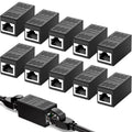 OLCANA 10 Pack RJ45 Ethernet Coupler RJ45 Ethernet Cable Connector in Line Female to Female Extender 10Gbps Coupler for Cat7 Cat6 Cat5e Cat5 Connector